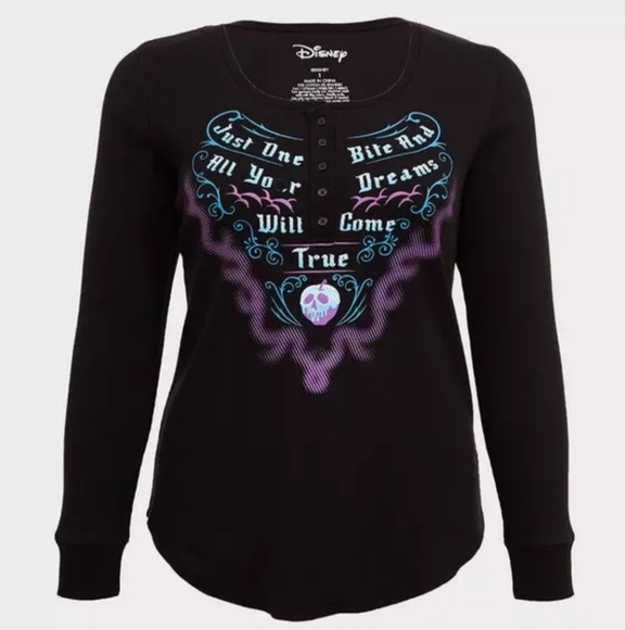 Plus Size 3X Torrid Disney Villains Just One Bite Black  Shirt Snow White Top - Picture 3 of 6